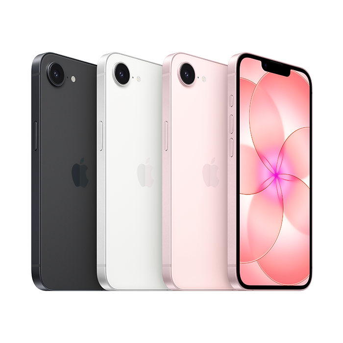 Apple iPhone 17e lineup: pink, white, black